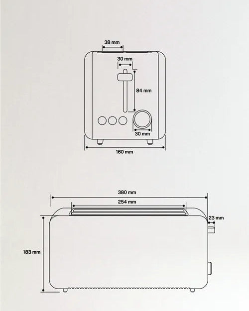 Technical drawing of a rectangular object with dimensions on a white background