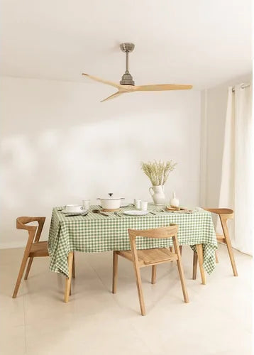 WINDWOOD CREATE 75W Silent Ceiling Fan Ø132cm – Nickel & Light Wood