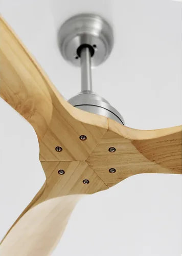 CREATE WIND WOOD Ceiling Fan Ø132cm – Nickel & Light Wood – 75W