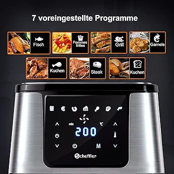 Scheffler air fryer with 7 preset cooking programs and digital display