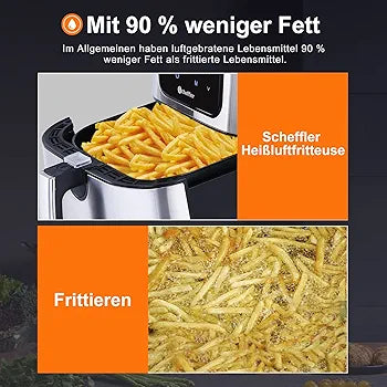 Scheffler hot air fryer cooking fries with up to 90 percent less fat than deep frying
