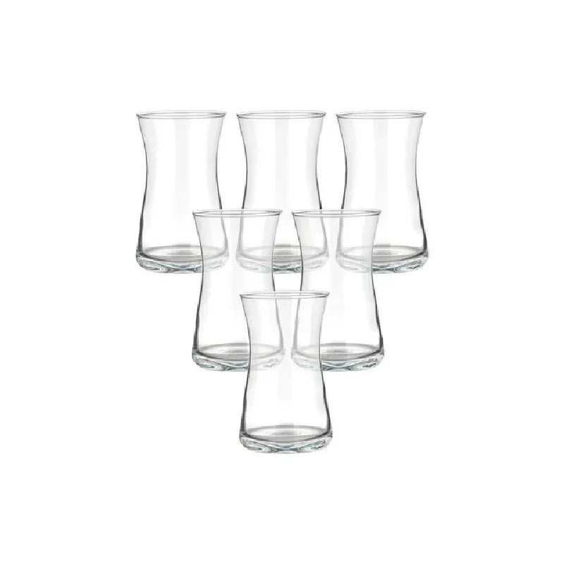 SCHÄFER Heybeli 6-piece clear tea glass set, 170cc elegant glasses for tea and coffee serving
