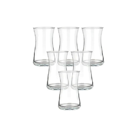 SCHÄFER Heybeli 6-piece clear tea glass set, 170cc elegant glasses for tea and coffee serving